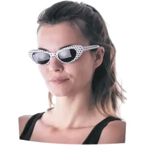 Party Pro Lunettes Pin Up Blanches a Pois Noirs