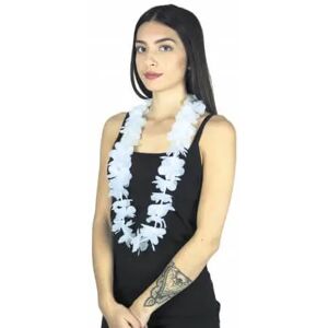 PARTY PRO Collier Hawaïen a Fleurs Blanc