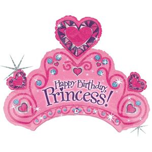 Ballon Couronne Happy Birthday Princess 86cm