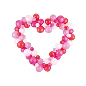 Party Deco Guirlande de ballons + Support - Coeur Rose/Rouge - 160cm