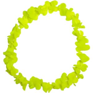 Collier Hawaïen a Fleurs Fluo Neon Jaune