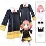 Costume de Cosplay pour enfants, costume Anya Vervalser, Anime Spy X Familie Zwarte Jurk Schattige Meisjes Vrouw Jurk Roze Pruik Carnaval Rol Play, tenue