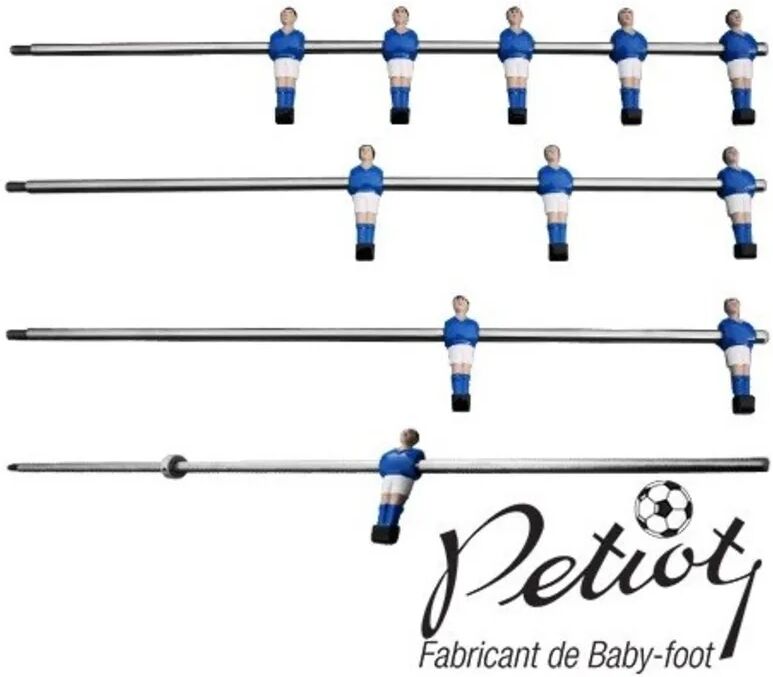 Joueurs baby-foot moulés sur barre Petiot Standard et amortisseurs intérieur