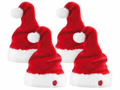 Infactory 4 bonnets de Père Noël dansants et chantants