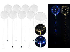 Pearl 8 ballons transparents Ø 30 cm avec guirlande lumineuse