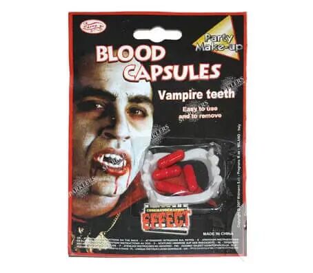 Linder Kit vampire dentier et capsules de faux sang