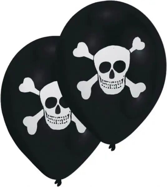 Amscan Lot de 8 ballons tête de mort Pirate