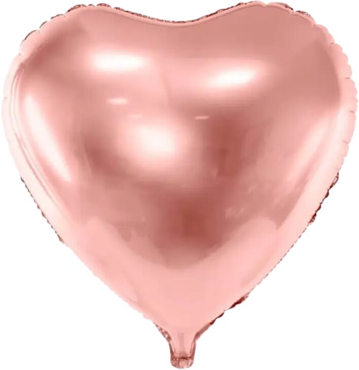 Ballon Aluminium Cœur Or Rose - 45cm