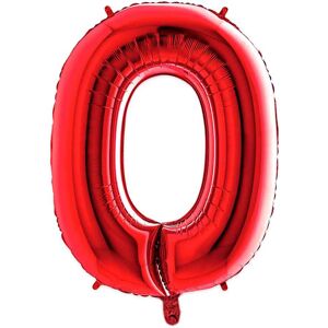 Graziano Palloncino Mylar Numero 0 Rosso Grande 40'' 101 Cm