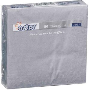 50 Tovaglioli Di Carta Ovatta Colorati 2 Veli 33x33 Cm Astor Grigio