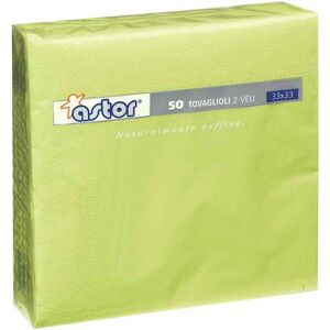 Dopla 50 Tovaglioli Di Carta Ovatta Colorati 2 Veli 33x33 Cm Astor Verde Cedro