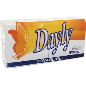 Dayly Confezione Risparmio 180 Tovaglioli Di Carta 1 Velo 33x33 Cm Bianchi