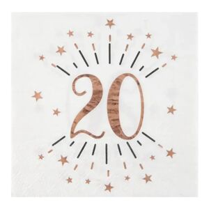 Santex Tovagliolo di carta 20 anni bianco/oro rosa (set di 10)