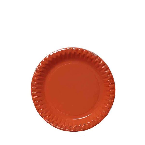 10 piattini di carta arancio in cartoncino per feste dopla party Ø18 cm