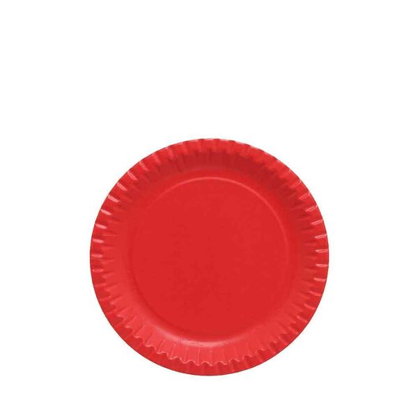 10 piatti di carta rossi in cartoncino per feste dopla party Ø18 cm