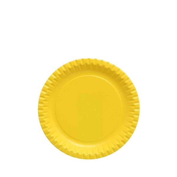 10 piattini di carta gialli in cartoncino per feste dopla party Ø18 cm