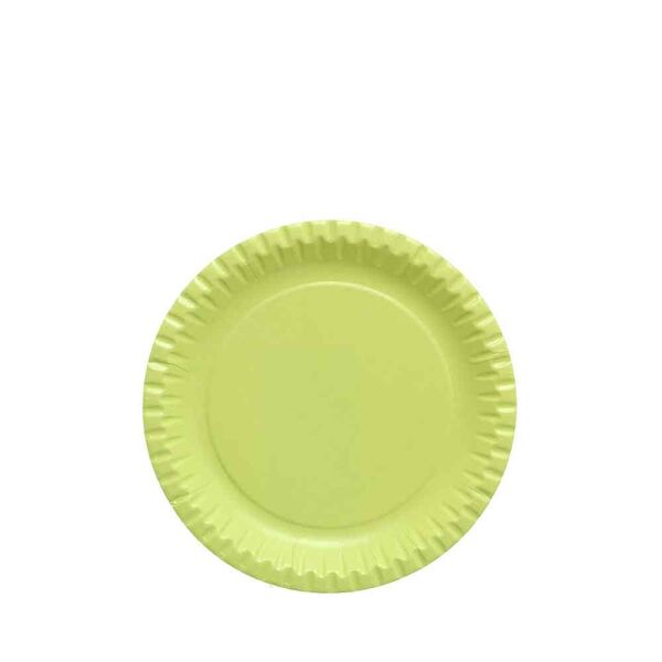 10 piattini di carta verde acido in cartoncino per feste dopla party Ø18 cm
