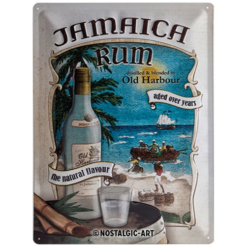 SiGN Cartello Tin Sign 30 x 40cm Jamaica Rum, 40x0x30 cm