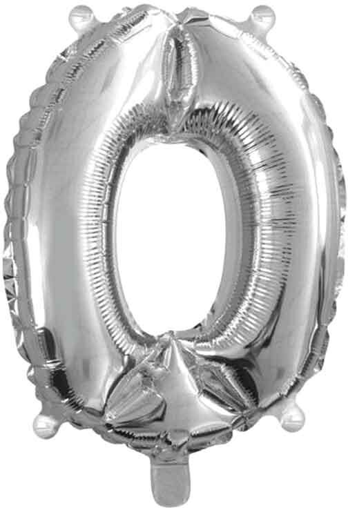 Graziano Palloncino Mylar Numero 0 Argento Medio 14&#039;&#039; 35 Cm