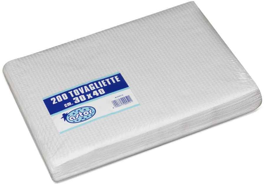 Astor 200 Tovagliette Americane Da Tavola Usa E Getta 30x40cm Bianco