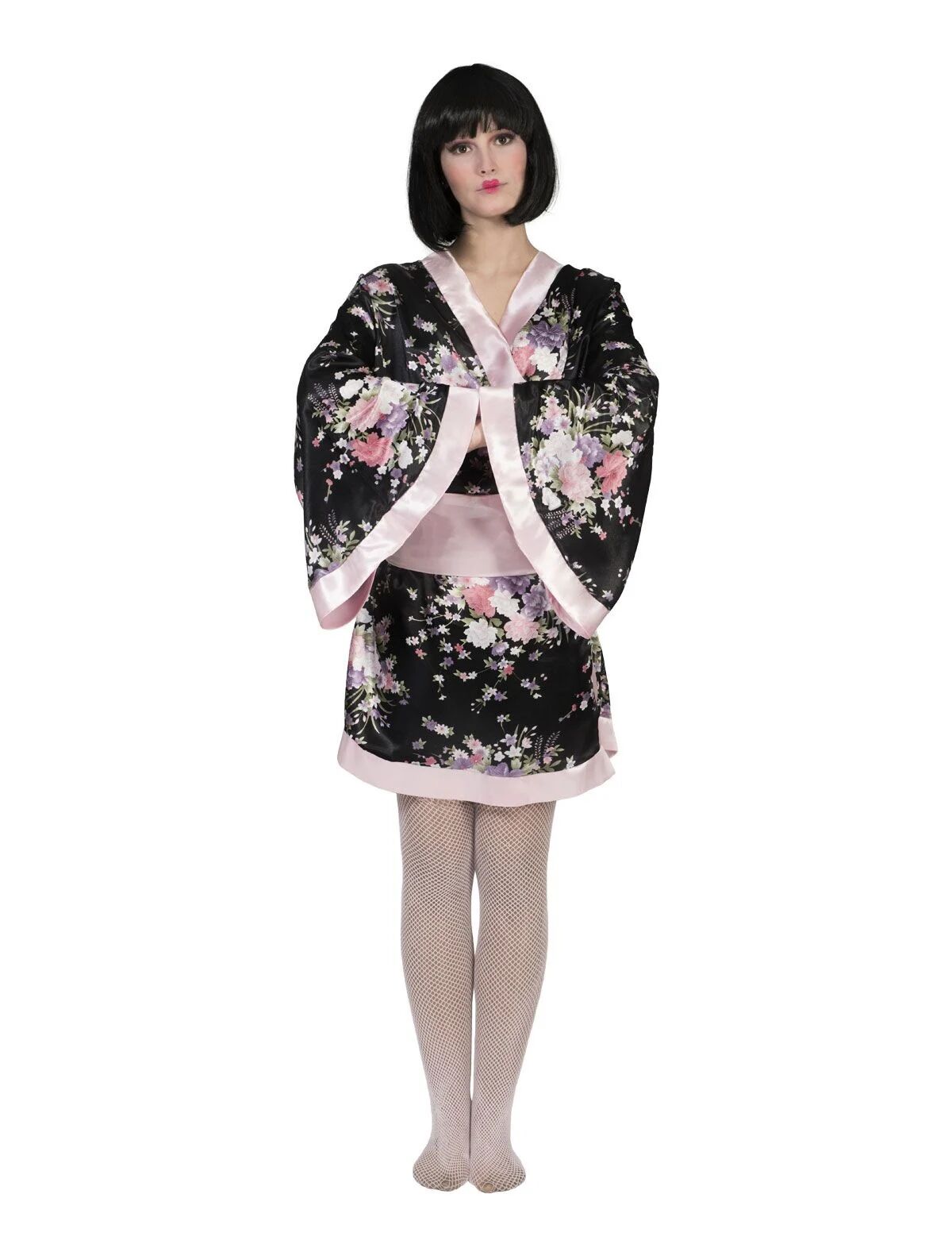 Japanse Kimono Zwart/Roze Dames Kiwi