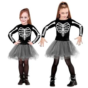 Widmann Kinderkostuum skelet danseres, magere vrouw, Halloween verkleedkleding