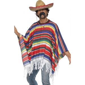 Smiffys Mexicaanse poncho verkleedkleding voor volwassenen