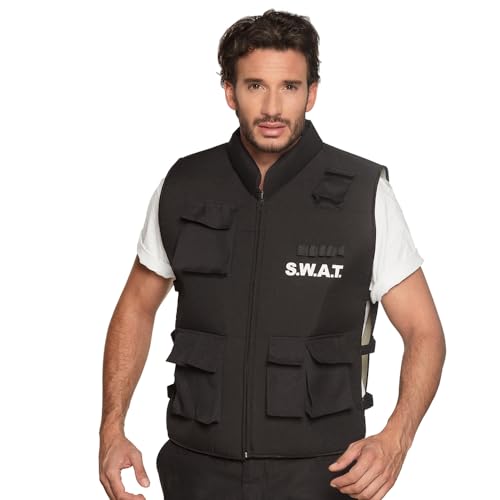 Boland 00489 Kostuumvest SWAT, L/XL, Dames, Heren, Unisex, Politie, Commando, Carnaval, Halloween, Themafeest, Vermomming, Theater