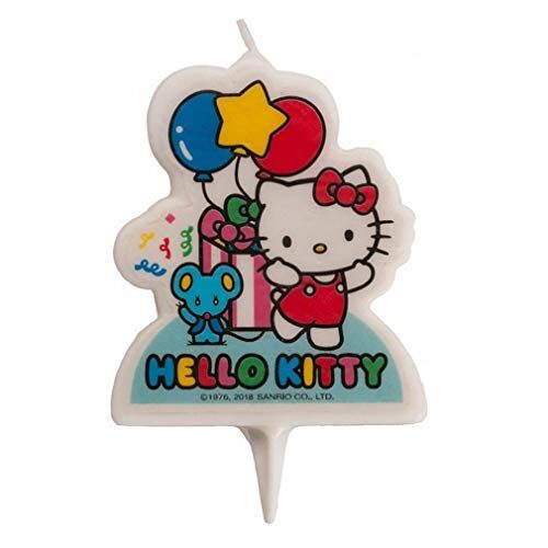 dekora Originele verjaardagskaarsen   verjaardagskaars in 2D van Hello Kitty voor kindertaarten – 7 cm