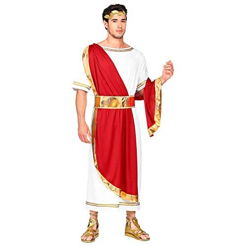 Widmann Kostuum Romeinse keizer, tuniek met sjerp, riem, laurierkrans, Romeinse Grieken, themafeest, carnaval