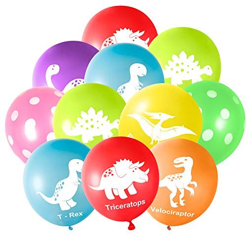FEPITO 32 stuks 30 cm dinosaurussen ballonnen dinosaurus latex ballonnen voor dinosaurus partij decoraties, 8 kleuren
