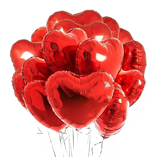 FVCENT Ballonnen hart helium   Hart Folie Ballon 30 Stuks Hart Helium Ballonnen Hart Ballonnen Helium Ballon Folie Ballon Bruiloft Folie Ballon (rood)