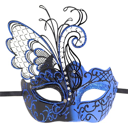 ONDIAN Maskerade masker maskerade dansmasker Halloween feestmasker voor feest cosplay (kleur: blauw, maat: gratis)