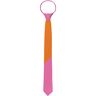 Folat 24875 Stropdas Colorblock oranje/roze voor carnavalskleding accessoires dames en heren party carnaval kostuum