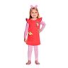 amscan 9905929 Officieel Peppa Pig gelicentieerd kostuum voor kindermeisjes, rood (2-3 jaar)