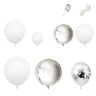 AMIUHOUN Wit en zilver boog kit-125 stuks maca wit zilveren confetti ballonnen en zilveren ballonnen
