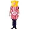 thematys Frietenkostuum, fastfood, patat, eendelige overgooier voor volwassenen in eenheidsmaat vermomming voor carnaval, themaweek en cosplay (friet Stijl1)