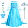 Foierp Elsa Prinses Kostuum Elsa Prinsessenjurk met 9 Prinses Accessoires, Elsa Anna Meisjes Prinses Jurken voor Feest Kerstmis Carnaval Halloween Bruiloft Verjaardags