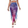 SEAUR Dames zeemeermin leggings, glanzend, hoge taille, broek met print, carnavalskostuum, carnavalskleding, lila, L
