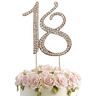 DOYUKY 18 Nummer Rhinestone Cake Topper,  18th Birthday Cake Decoration, 18e Verjaardag Cake Decoratie, Gebruikt voor 18e Verjaardagsfeestje, Jubileumfeestdecoratie(Goud)