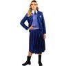 Rubie's Dames Wednesday Nevermore schooluniform kostuum, blauw, S