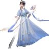 ARZARF Hanfu Jurk Vrouwen Oude Chinese Traditionele Hanfu Sets Carnaval Fee Cosplay Kostuum Paars Blauw Groen Hanfu Dans (Color : Blue full set, Size : L)