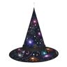 ZISHAK Sterrensterrenstelsels sterrenstelsels Halloween heksenhoed geleid verlicht accessoire perfect voor feesten en rollenspellen