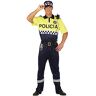 Fiestas GUiRCA Lokaal politiekostuum voor heren, politie-uniform, blauw, geel met politiemuts – carnaval politiekostuum heren maat S 46-48