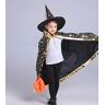 BOBOZHONG Wizard Cape, Halloween Heks Wizard Cloak, Wizard Cape Heks Mantel Met Hoed, Halloween Kostuum Props voor Kinderen Cosplay Party (zwart)