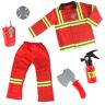 FENOHREFE Brandweerman Kostuum Speelgoed Accessoires Brandweerman Rollenspel Dress-Up Set Pretend Brandweerman Outfit Voor Kinderen En Peuters Brandweerman Kostuum Rollenspel Dress Up Set Brandweerman