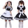 Tumnea Halloween Maid Cosplay kostuum dienstmeisje kostuum sexy, Lolitajurk zwart-wit Grid Maid outfit + strik knoop + hoofdband, maat S-5XL