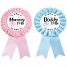 GLUTEZ Baby Girl Boy Shower Decoraties Baby Pink Blue Elephant Blik Badge Daddy to Be und Daddy to Be Baby Shower