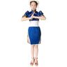 Double Villages Chun Li Superior Straatvechter Cosplay Kostuums Chun Li Anime Jurk Straat Vechter Cosplay Kostuums Lolita Meisjes Jurk (as3, alpha, s, regular, blauw)