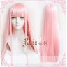 RONGYEDE Animex 02 Zero Two Pruik voor cosplay, nieuw aangekomen, 100 cm lang, roze synthetisch haar, cosplay kostuum, pruik + hoorn haarband, alleen pruik